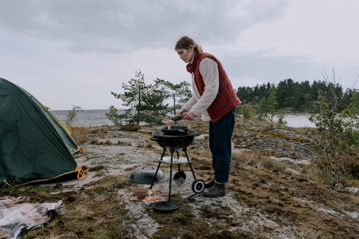 grilling in nature